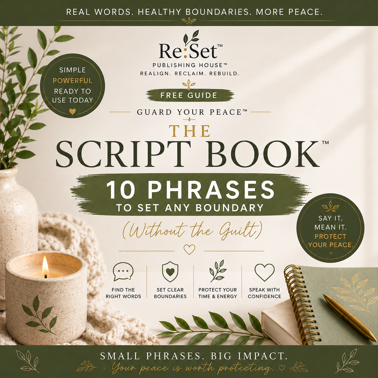 FREE | Guard Your Peace™: The Script Book™ | 10 Phrases to Set Any Boundary (Without the Guilt)